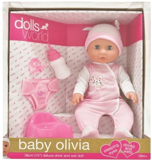 Dolls World Baby Olivia Doll 15inch - Colorland Toys