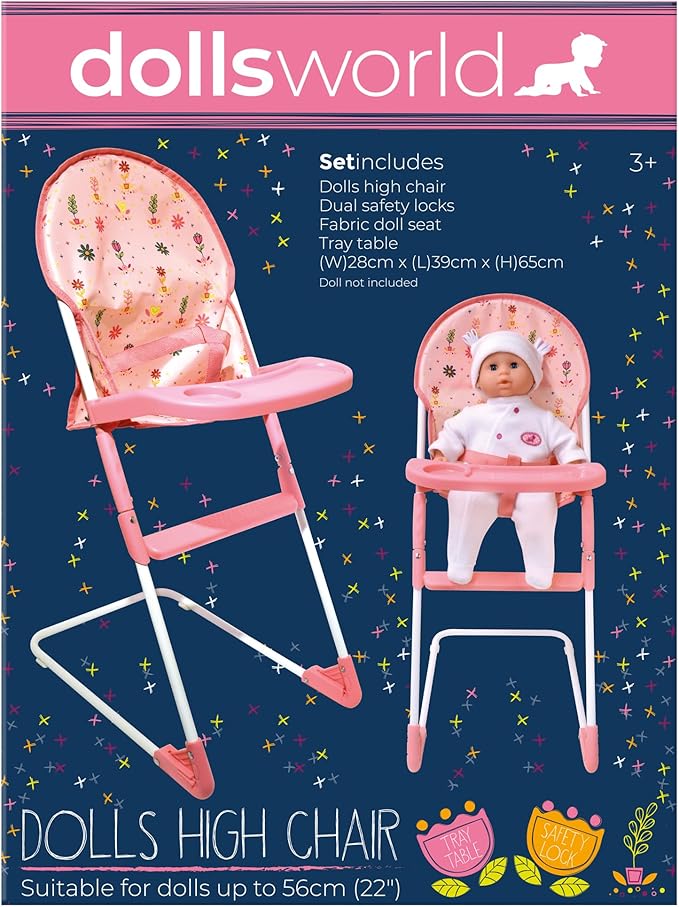 Dolls World Folding High Chair For Dolls 22inch 78704 - Colorland Toys