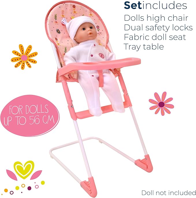 Dolls World Folding High Chair For Dolls 22inch 78704 - Colorland Toys