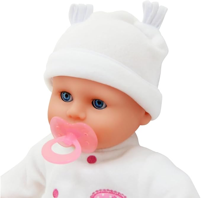 Dolls World Ltl Treasure 15inch Baby Doll With Sleeping Eyes Bottle & Dummy 78330 - Colorland Toys