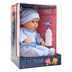 Dolls World Ltl Treasure 15inch Baby Doll With Sleeping Eyes Bottle & Dummy 78336 - Colorland Toys