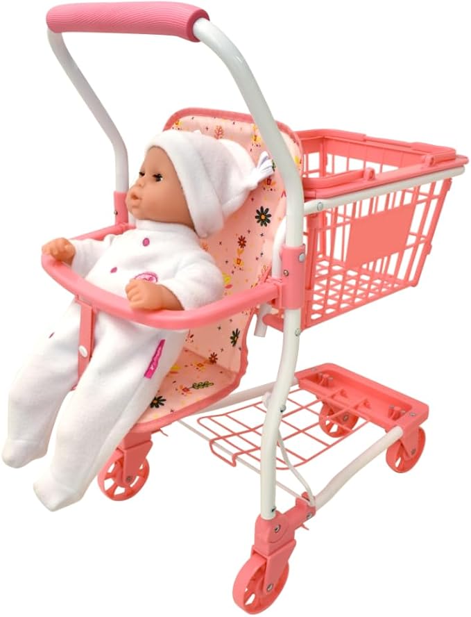 Dolls World Shopping Trolley With Basket And Baby Seat For Dolls 22inch 78710 — image 1