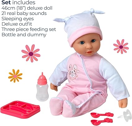 Dolls World Talking Tammy 18inch Baby With Sleeping Eyes & Sounds 78500 - Colorland Toys