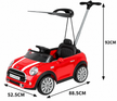 Mini Cooper Licensed Push Car with Shade – Red 3636C