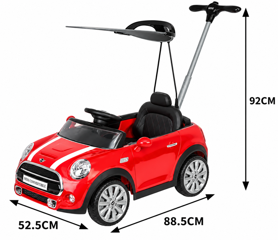Mini Cooper Licensed Push Car with Shade – Red 3636C — image 3