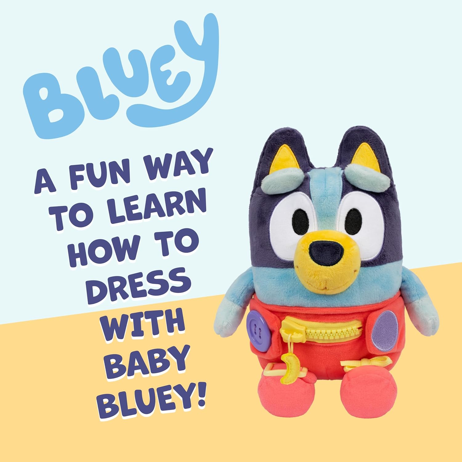 Dress & Play Baby Bluey Plush – Learn to Dress Doll for Toddlers - Colorland Toys