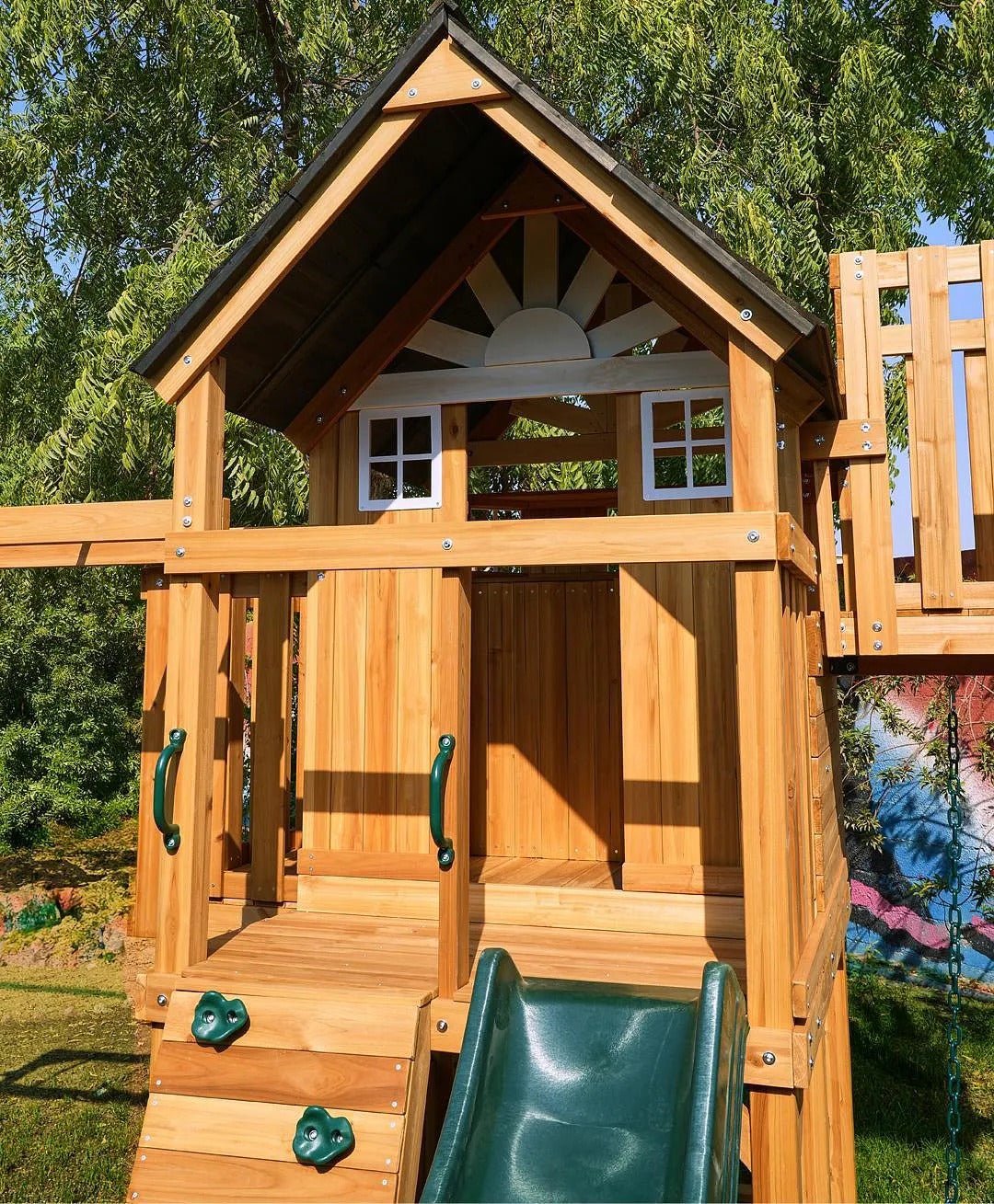 مجموعة أرجوحة خشبية رياضية ديناميكية بنقشة الفهد العربي — image 2