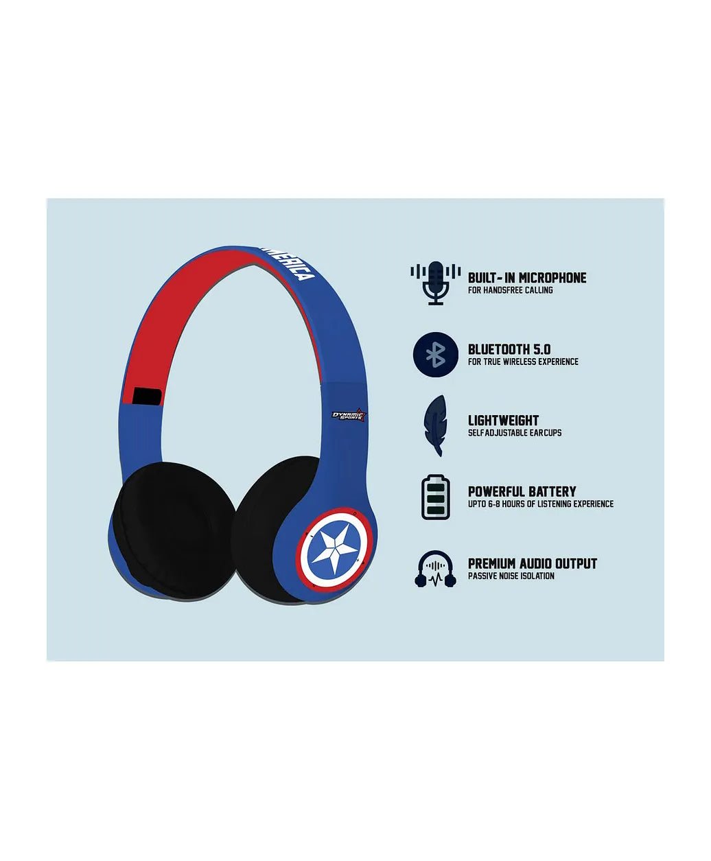 Dynamic Sports Marvel Captain America Headphones SOHPP47MM0006 - Colorland Toys