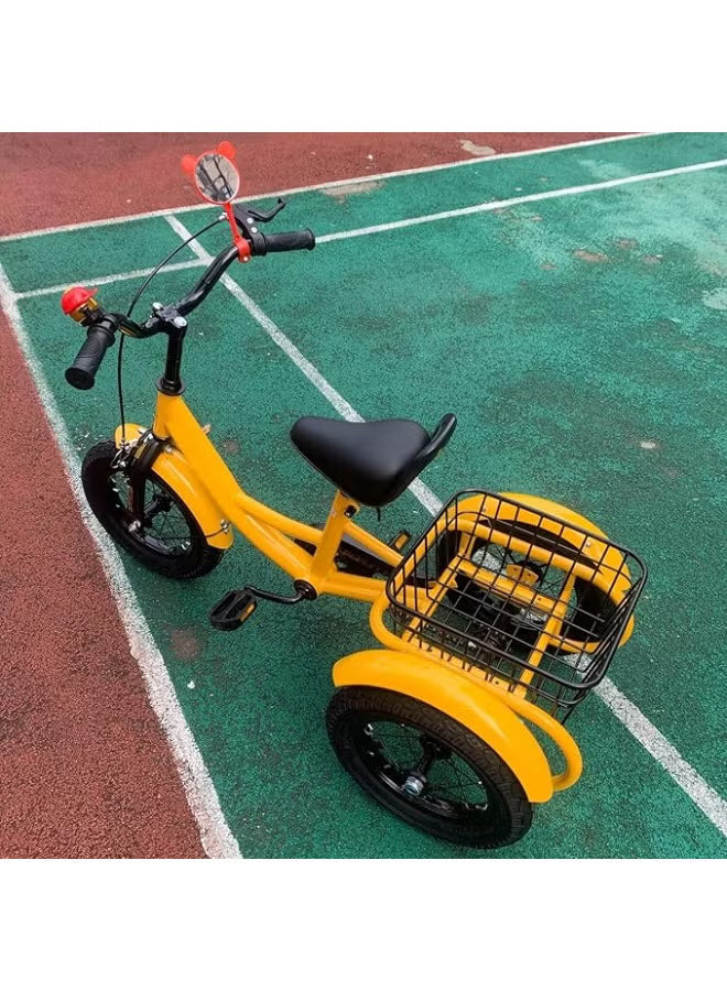 Bosheng Tricycle With Basket 12 Inch Yellow MN011 - Colorland Toys