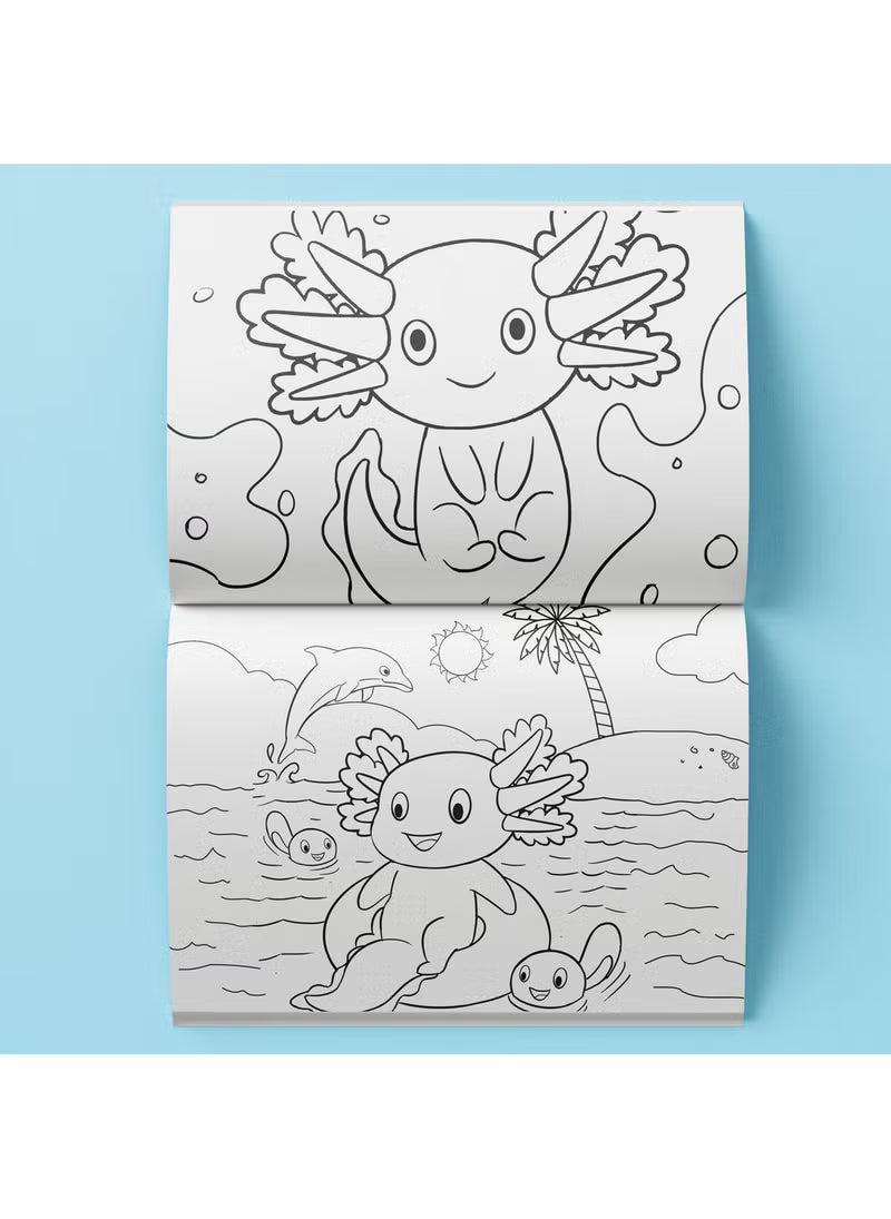 Axolotls and Friends Colouring Set with Lap Desk HBM00136 - Colorland Toys