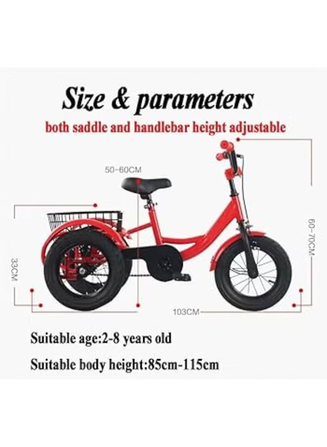 Bosheng Tricycle With Basket 16 Inch Red MN012 - Colorland Toys