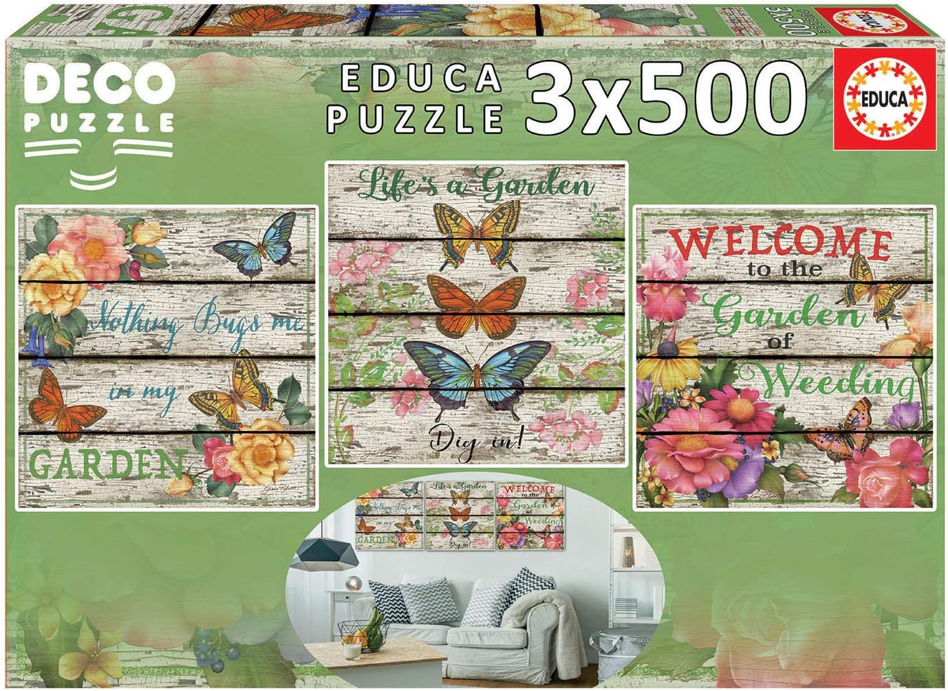 Educa Country Garden 3x500 17965 - Colorland Toys