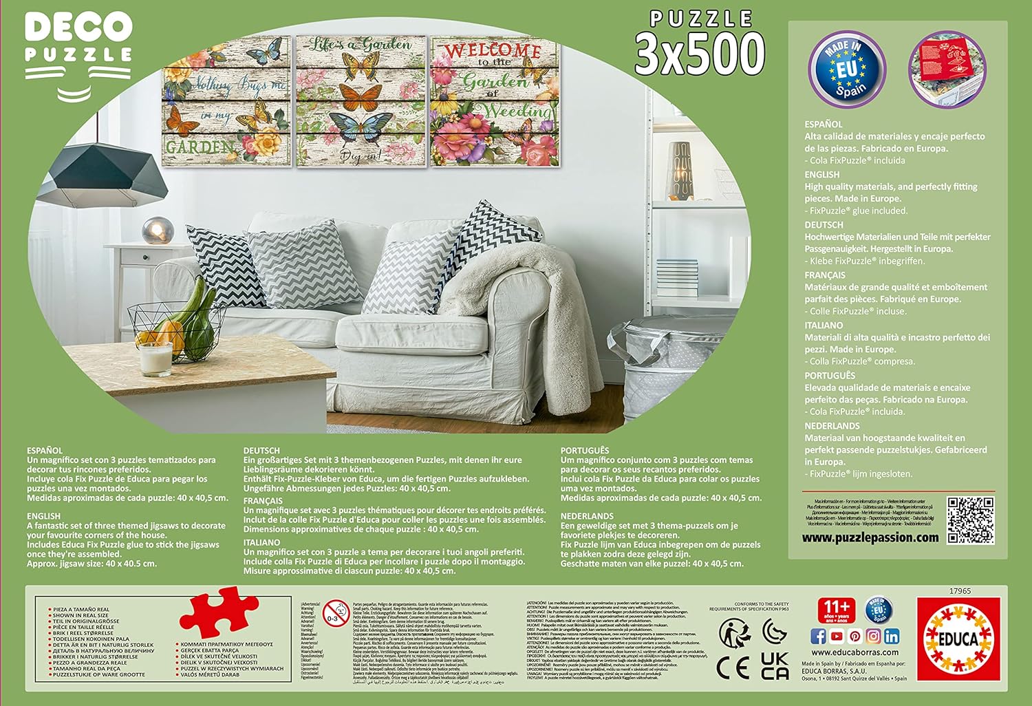 Educa Country Garden 3x500 17965 - Colorland Toys