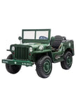 Kids Military Willy Jeep Ride-On 3-Seater Dark Green 12V 4M DM101