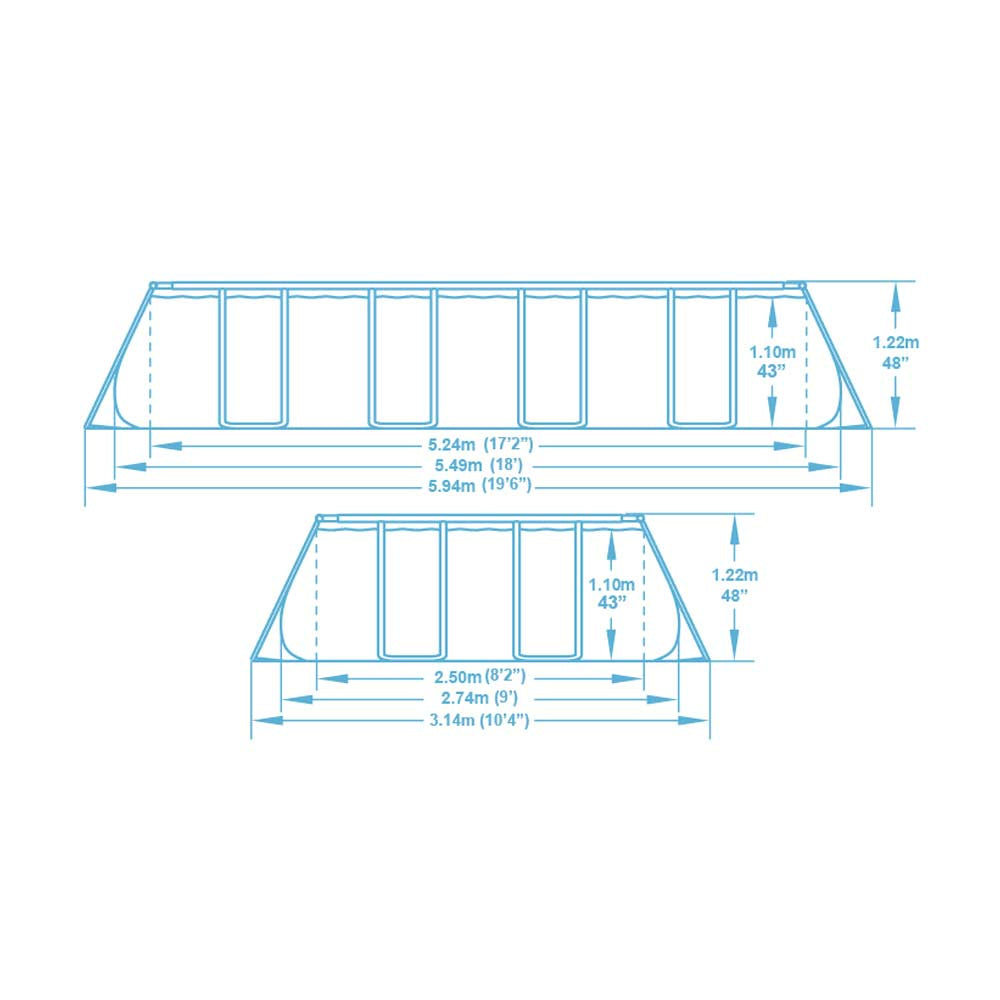 Bestway Above Ground Frame Pool Rectangular 5.49mx2.74mx1.22m 56466 - Colorland Toys