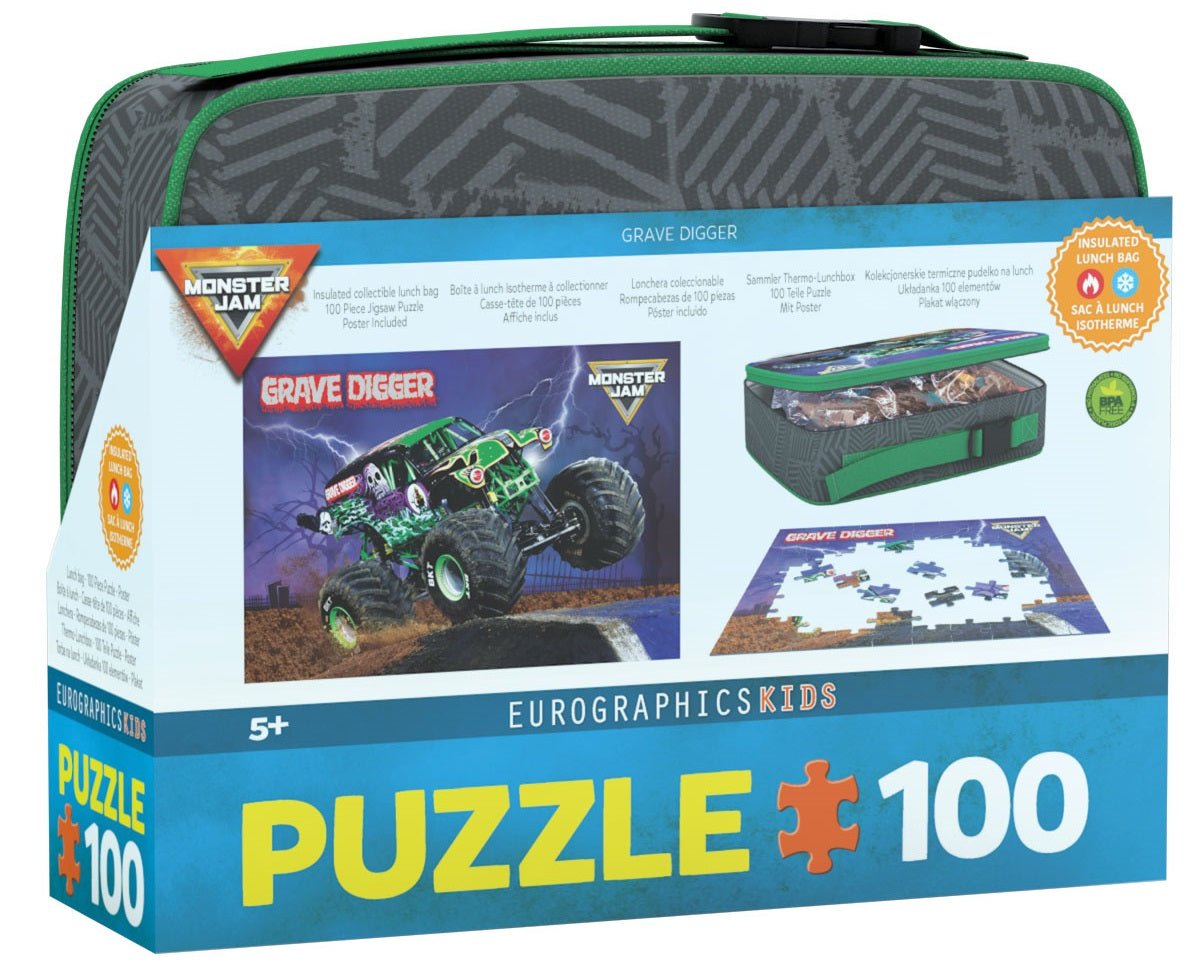 Eurographics Puzzle 100-Pcs In Lunch Bag - Monster Jam Grave Digger 9100-5938 — image 1