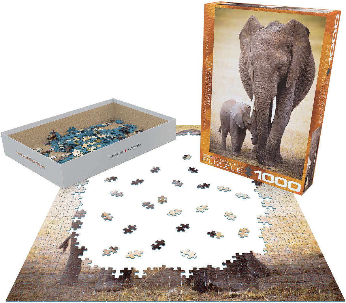 Eurographics Puzzle 1000-Pcs Elephant & Baby 6000-0270 — image 3