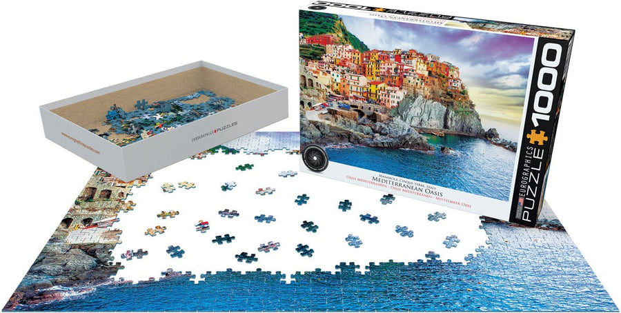 Eurographics Puzzle 1000-Pcs Manarola Cinque Terre Italy Mediterranean Oasis 6000-0786 — image 1