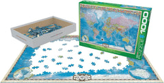 Eurographics Puzzle 1000 - Pcs Map Of The World 6000 - 0557 - Colorland Toys