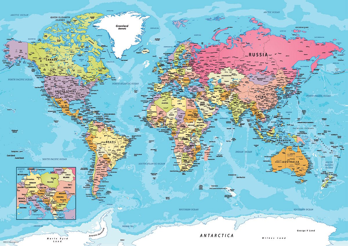 Eurographics Puzzle In Tin 550-Pcs Map Of The World 8551-5863 — image 4