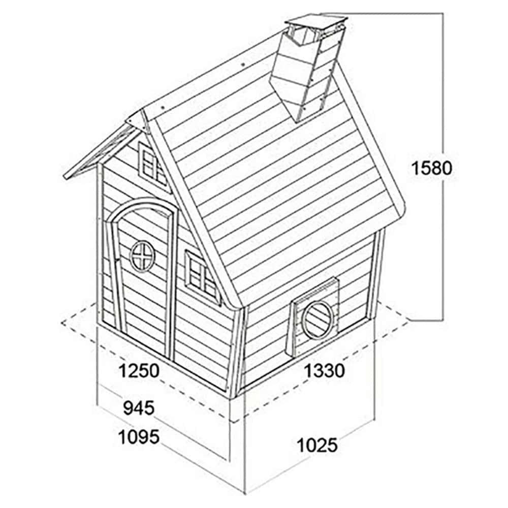 EXIT Fantasia 100 Wooden Playhouse (1.08 x 1.28 x 1.71 m, Natural) - Colorland Toys