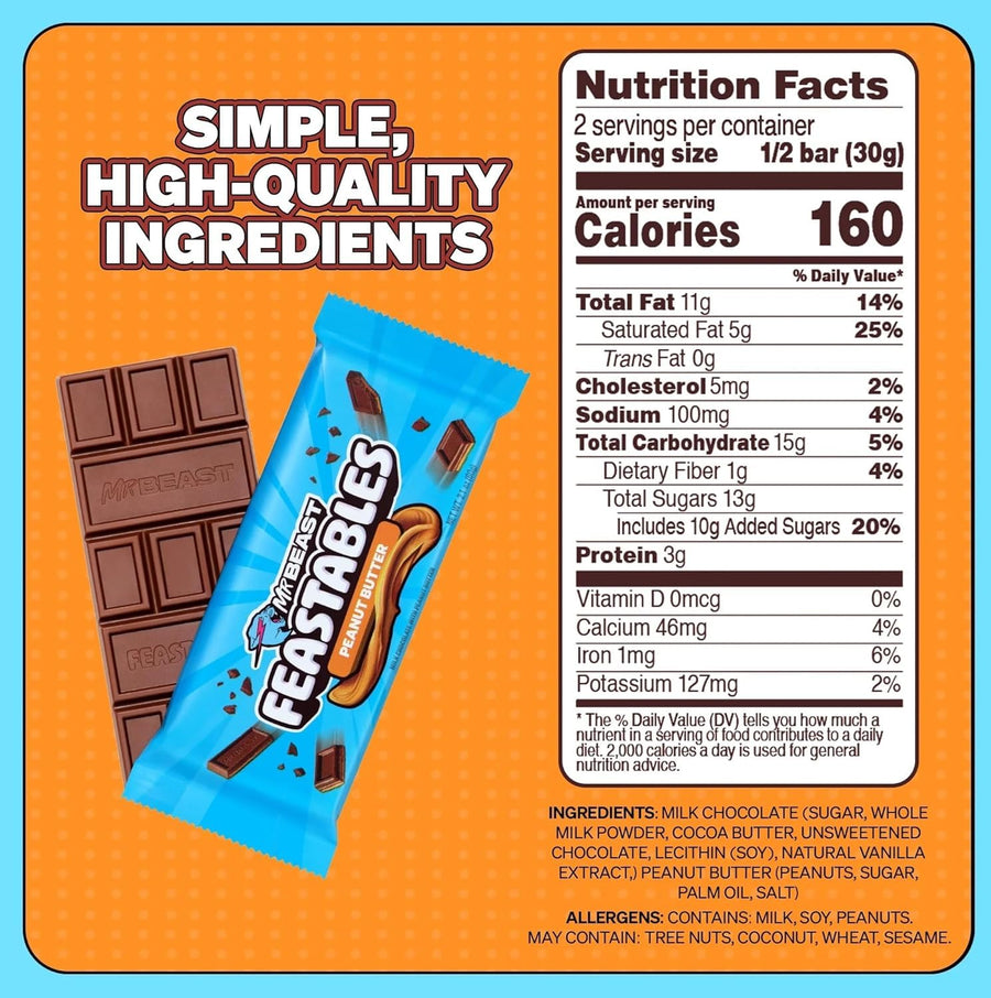 Feastables Peanut Butter Milk Chocolate 60g ESF-366 — image 2