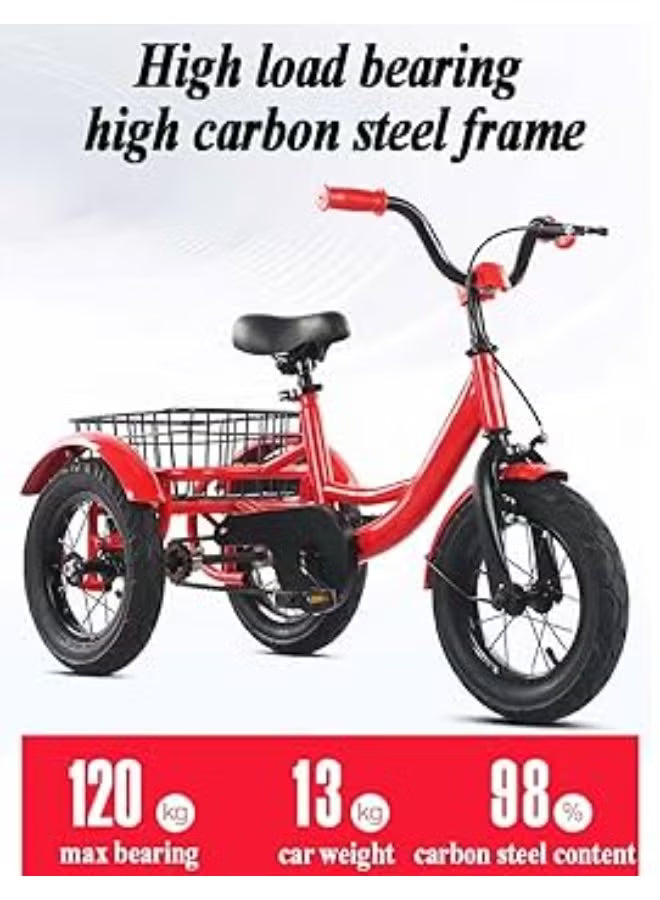 Bosheng Tricycle With Basket 20 Inch Red MN013 - Colorland Toys