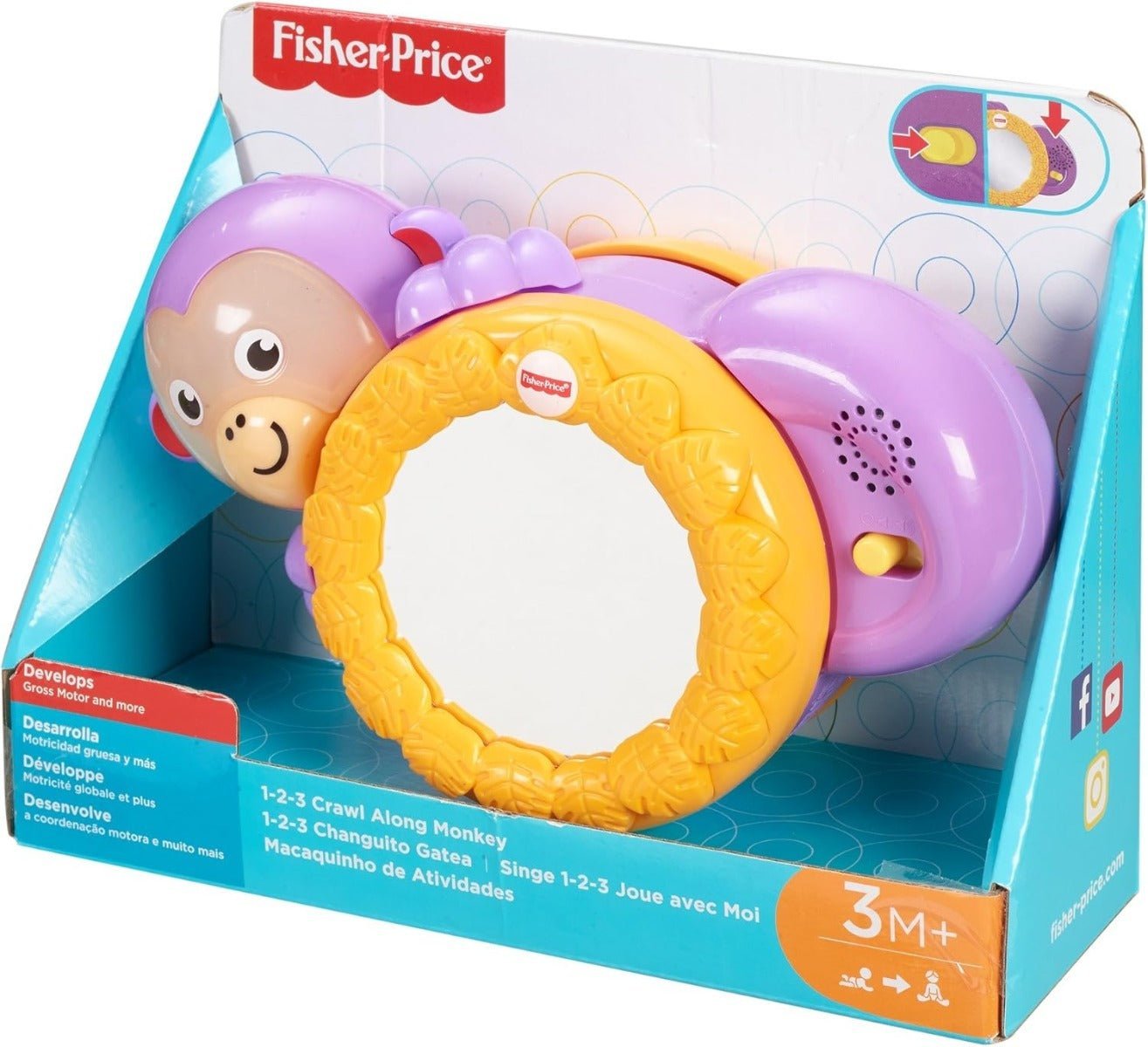 Fisher Price 1 - 2 - 3 Crawl Along Monkey FHF75 - Colorland Toys