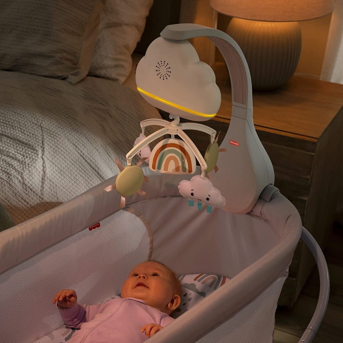 Fisher - Price Rainbow Showers Bassinet to Bedside Mobile HBP40 - Colorland Toys