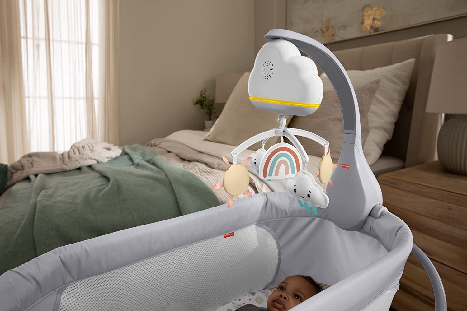 Fisher - Price Rainbow Showers Bassinet to Bedside Mobile HBP40 - Colorland Toys