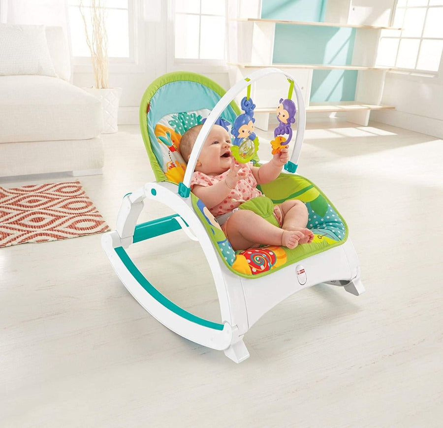 كرسي هزاز محمول CMR10 من Fisher-Price Rainforest Friends للأطفال حديثي الولادة وحتى الأطفال الصغار — image 3