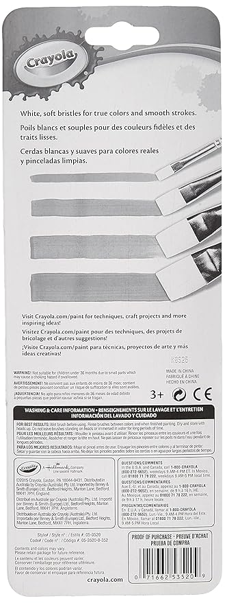 Crayola Paint Brushes Flat 4 Pack 05-3520 — image 2