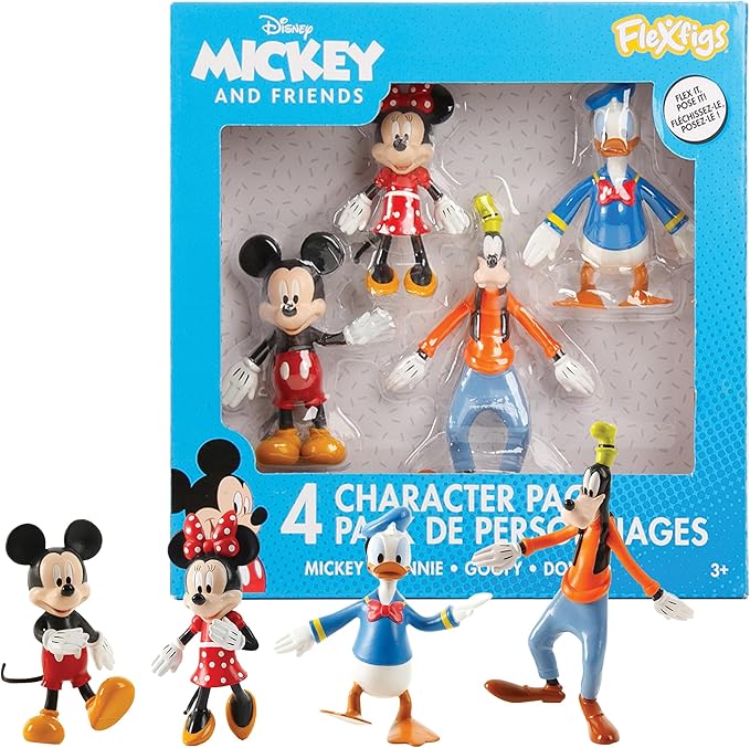 Flexfigs Mickey & Friends 4 Character Pack Asst TCG - 55041 - Colorland Toys