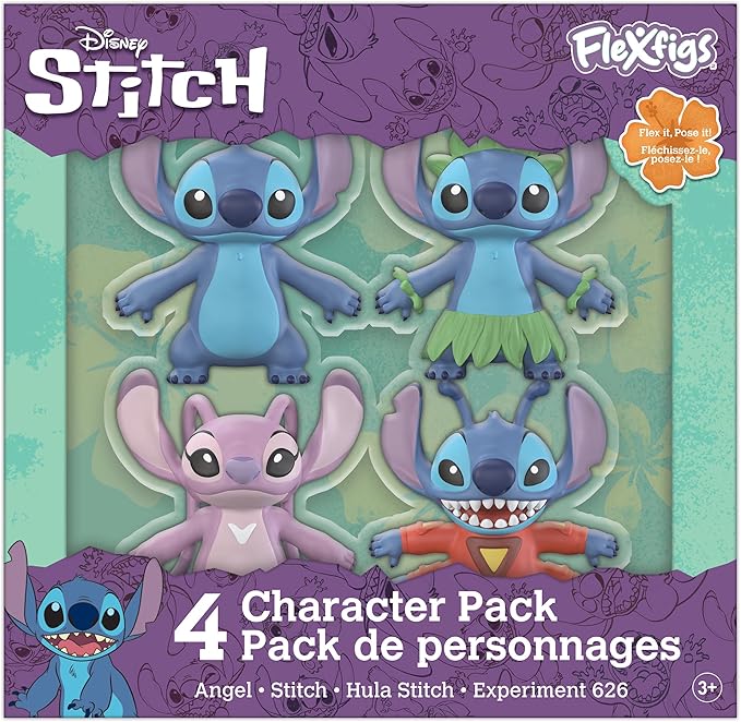 Flexfigs Stitch 4 Character Pack Asst TCG - 55294 - Colorland Toys