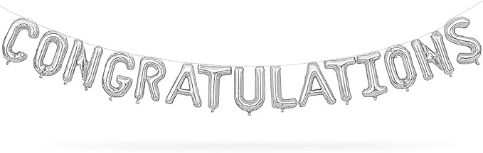 Foil Balloon Kit Congratulatons Silver Color 40-Cm 0866249 — image 1