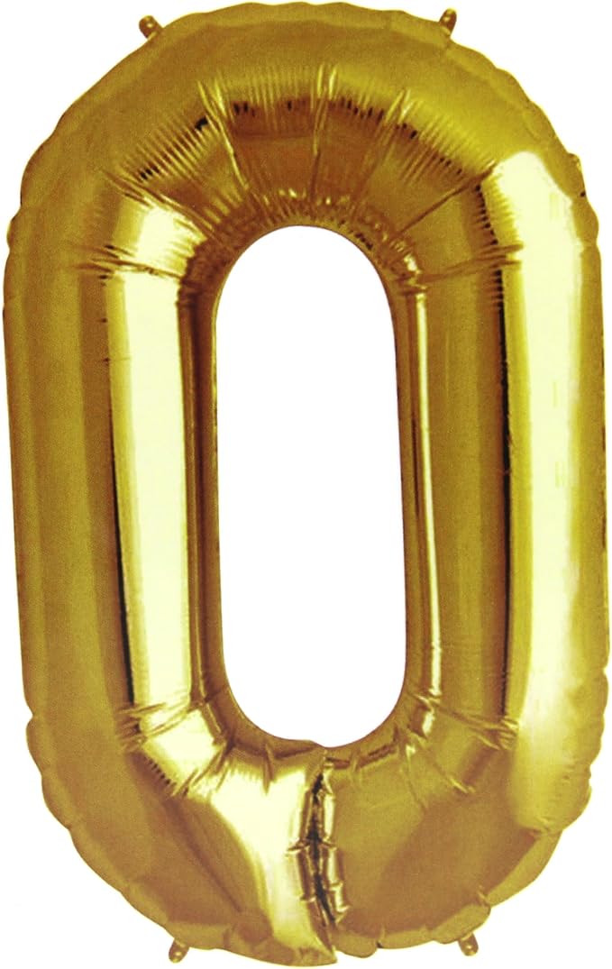 Foil Number Balloon 32-Inch No.0 Golden Color 0866010 — image 1