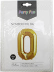 Foil Number Balloon 32-Inch No.0 Golden Color 0866010