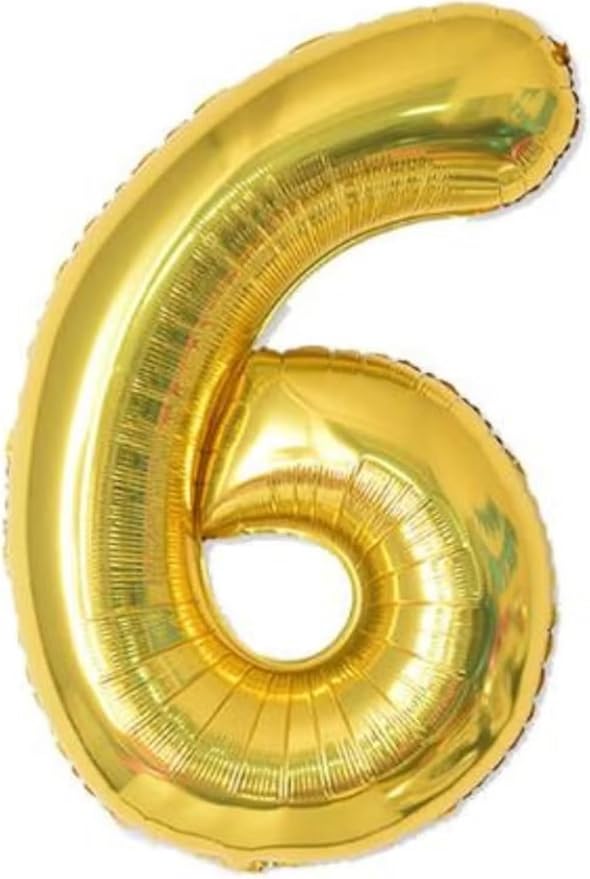 Foil Number Balloon 32-Inch No.6 Golden Color 0866006 — image 1