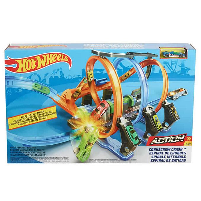 Hot Wheels Corkscrew Crash Connectable Track Set - Colorland Toys