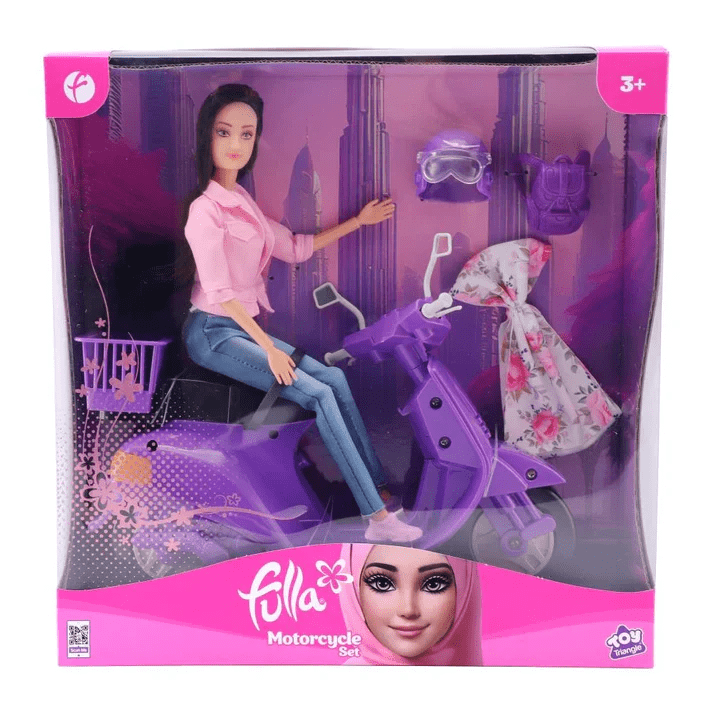Fulla Doll With Motorcycle Set FUL - 698087 - Colorland Toys
