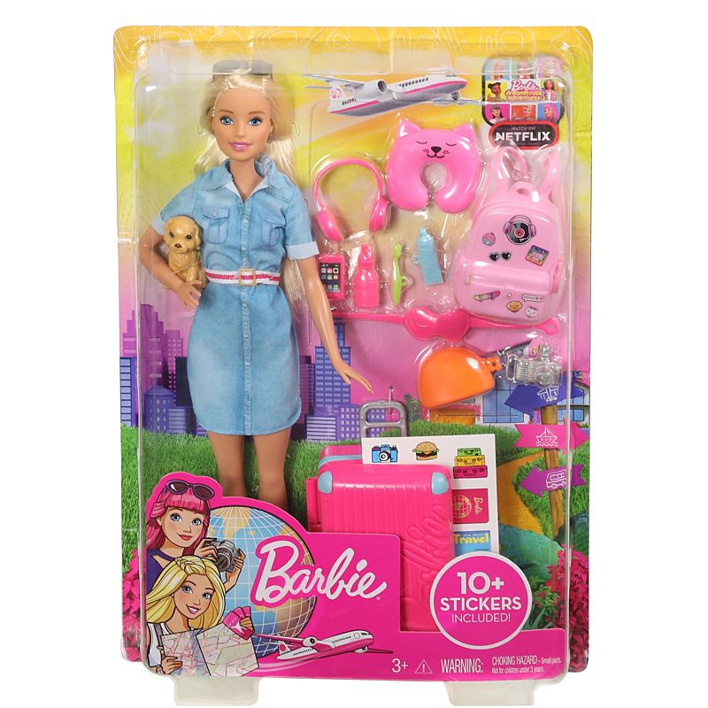 Barbie Travel Doll & Accessories FWV25 - Colorland Toys