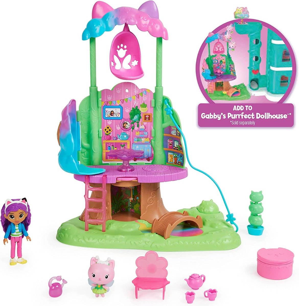 Gabby's Dollhouse Gabby's Kitty Fairy Garden Teahouse 6061583 - Colorland Toys
