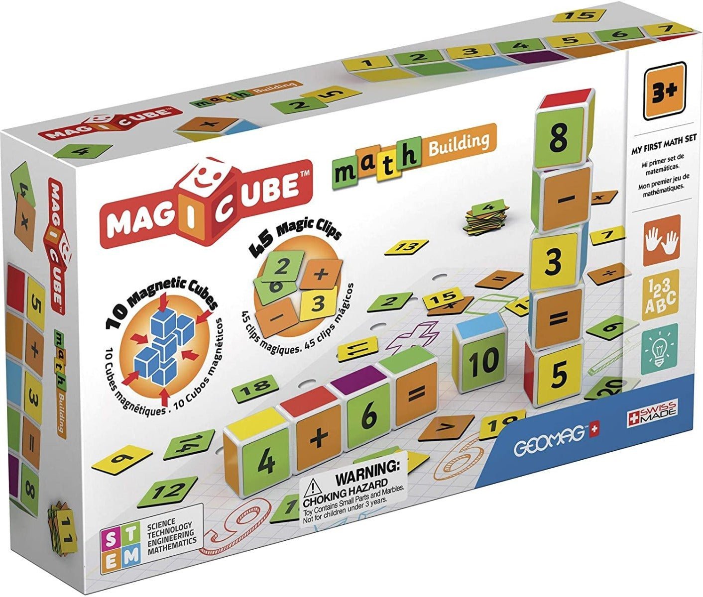 Geomag Magicubes Math Building and Clips 55pcs 00082 - Colorland Toys