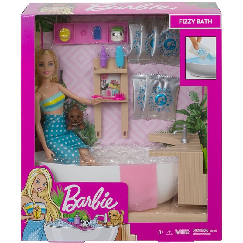 Barbie Fizzy Bath Blonde Doll And Playset GJN32 - Colorland Toys
