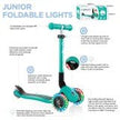 Globber Junior Foldable Lights Scooter Navy Blue 437-100