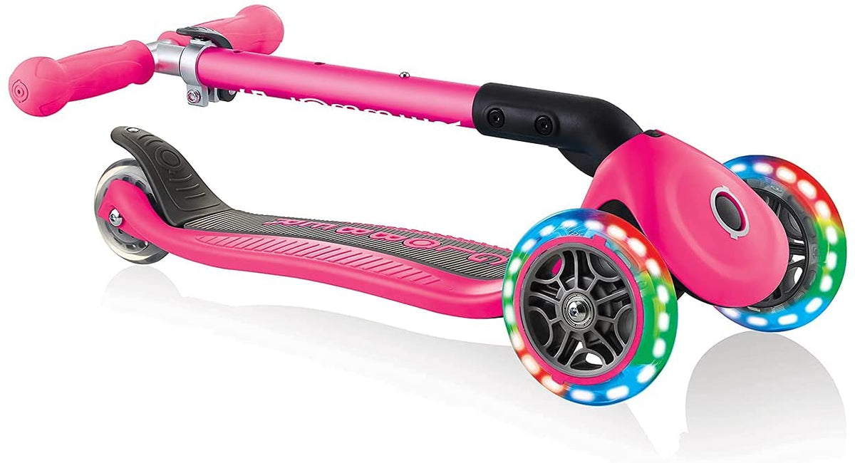 Globber Junior Foldable Lights Scooter Neon Pink 437-110 — image 3