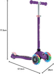 Globber Primo 3 Wheel Scooter Light Up Wheels 3-7Y 50kg (Dark Purple)