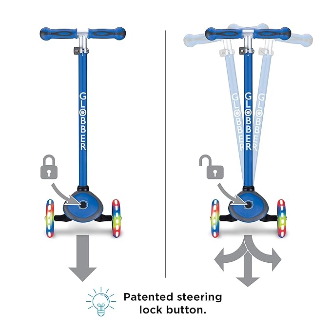 Globber Primo Foldable Fantasy Lights - Navy Blue/Racing 434-100 — image 4