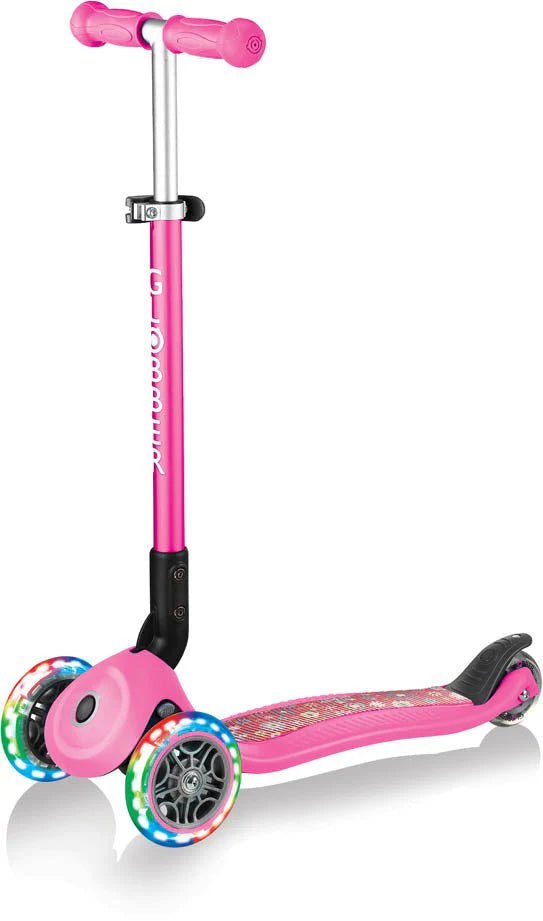 Globber Primo Foldable Fantasy Lights - Neon Pink/Flowers 434-110 — image 1