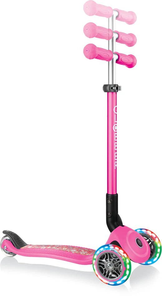 Globber Primo Foldable Fantasy Lights - Neon Pink/Flowers 434-110 — image 2